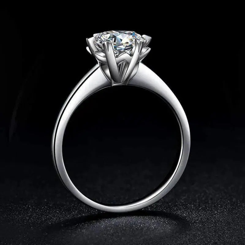 Oval 2 1/4ctw. Created Moissanite Three-Stone Engagement Ring in Sterling  Silver