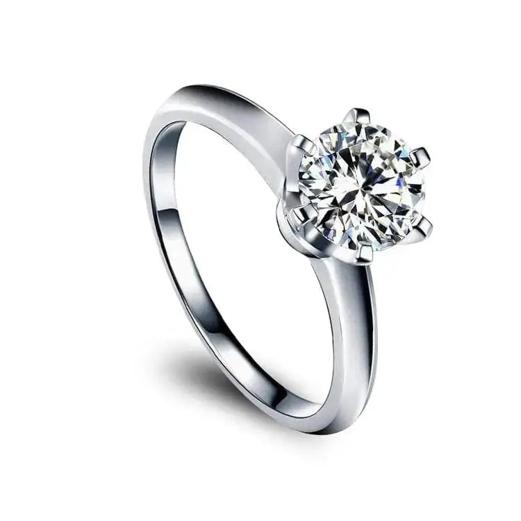 Silver Moissanite Engagement Rings | 925 Sterling Silver Rings – Flawless  Moissanite